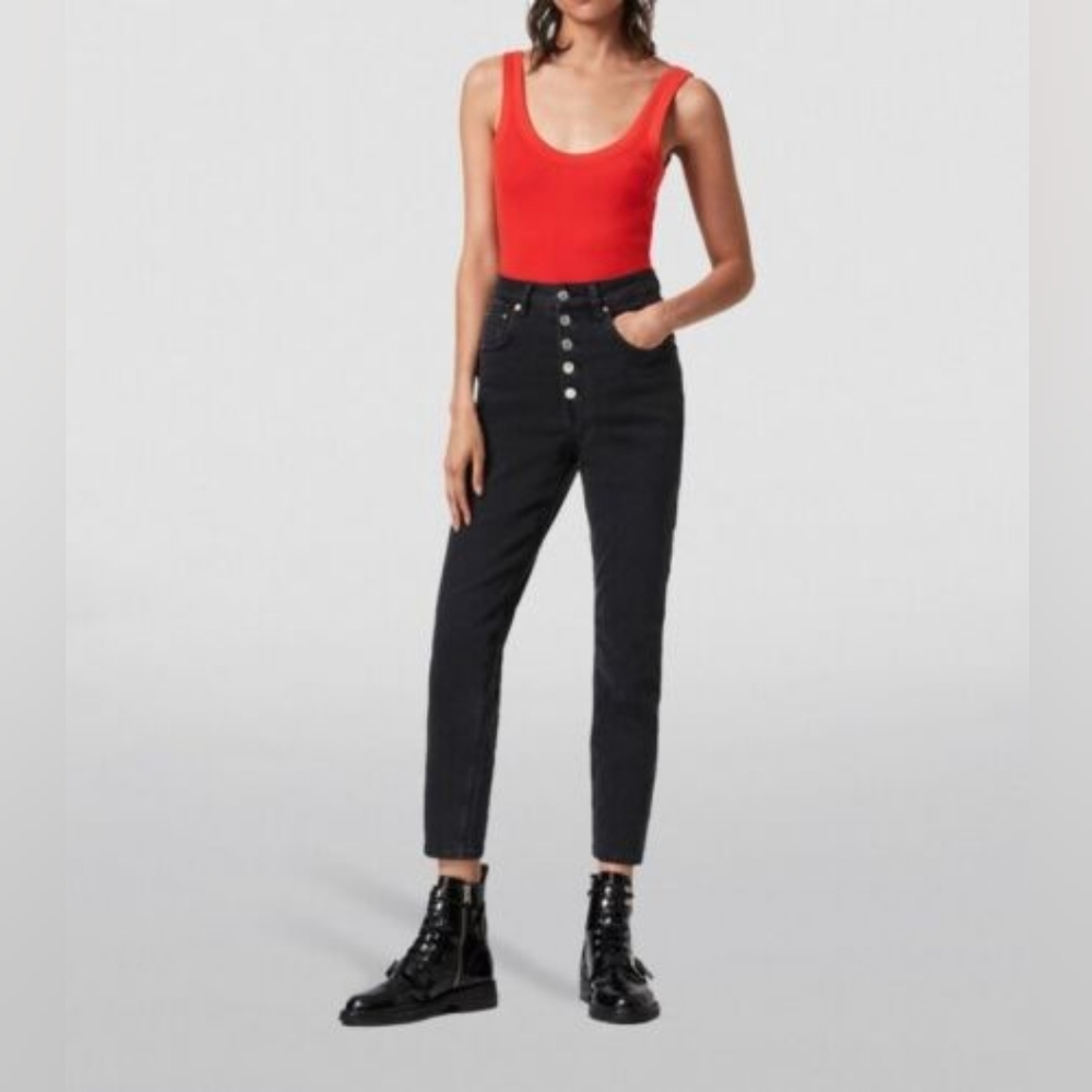All Saints Red Nino Thong Bodysuit Womens US 8